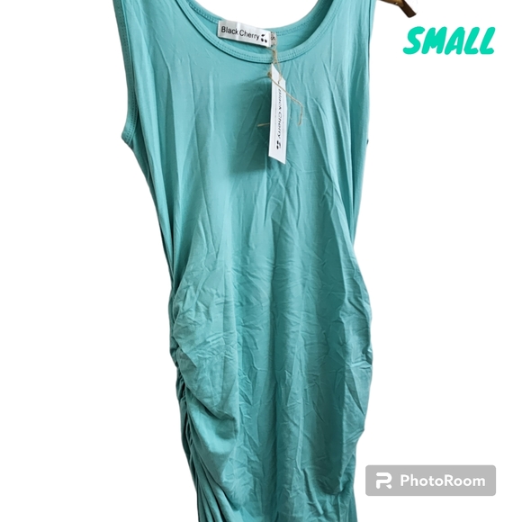 New Black Cherry Maxi Maternity Dress Turquoise Sleeveless Women Small Bodycon - Picture 5 of 6